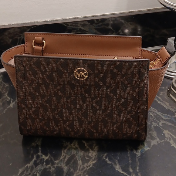 Michael Kors Handbags - Michael Kors Brown Crossbody Bag with Monogram Design